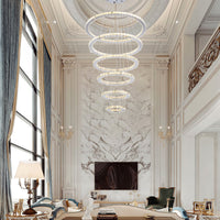 Lustre Rectangulaire Cristal Argenté Anneau design