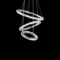 Lustre Rectangulaire Cristal Argenté Anneau