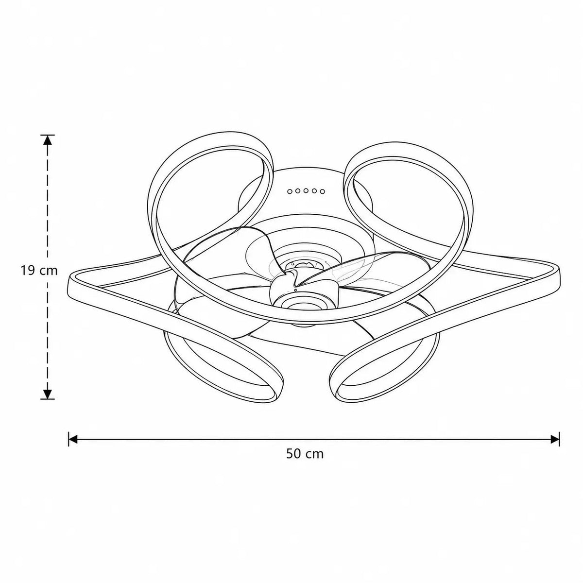 Plafonnier Ventilateur Silencieux Design Artistique LED coloris or