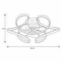 Plafonnier Ventilateur Silencieux Design Artistique LED coloris or