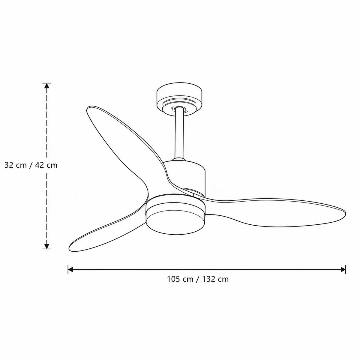 Plafonnier Ventilateur Silencieux Design Épuré LED coloris noir