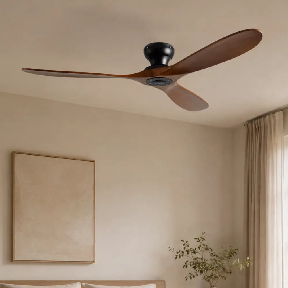 Plafonnier Ventilateur Silencieux Bois Massif Foncé