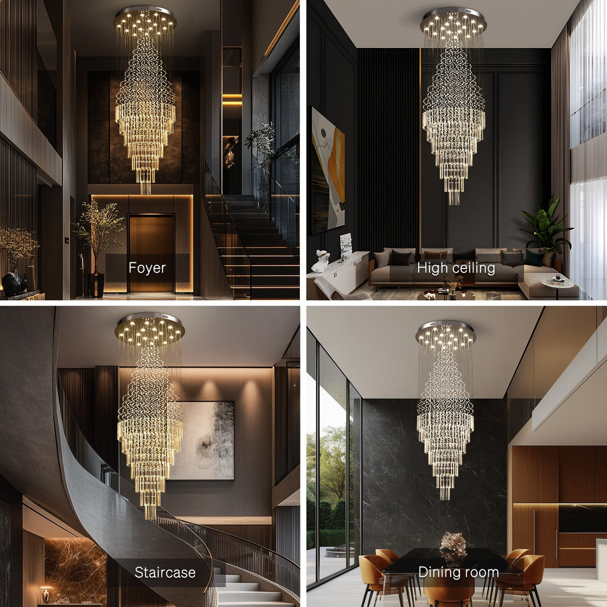 Lustre Gouttes Cristal Entrée en situation