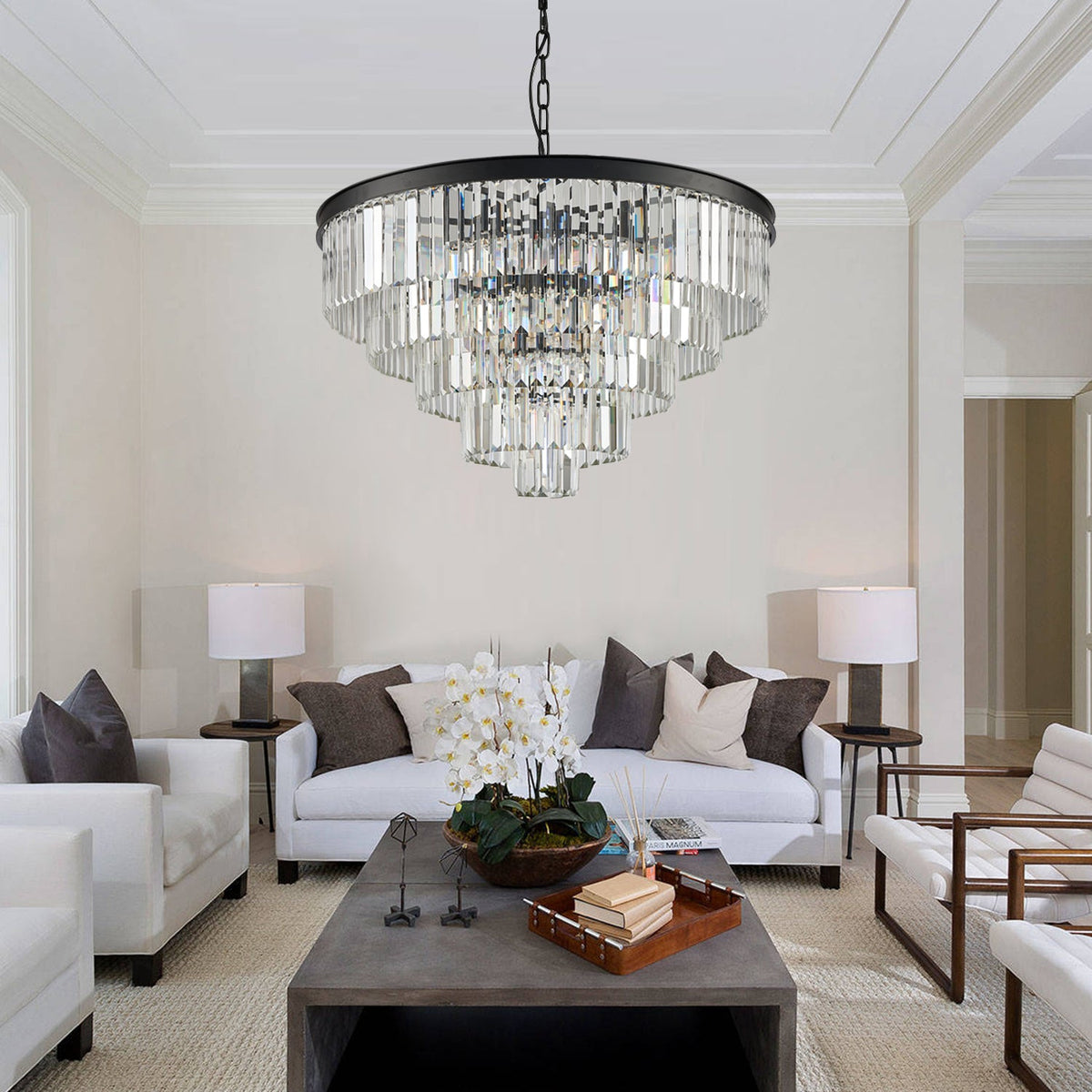 Détail du lustre cristal