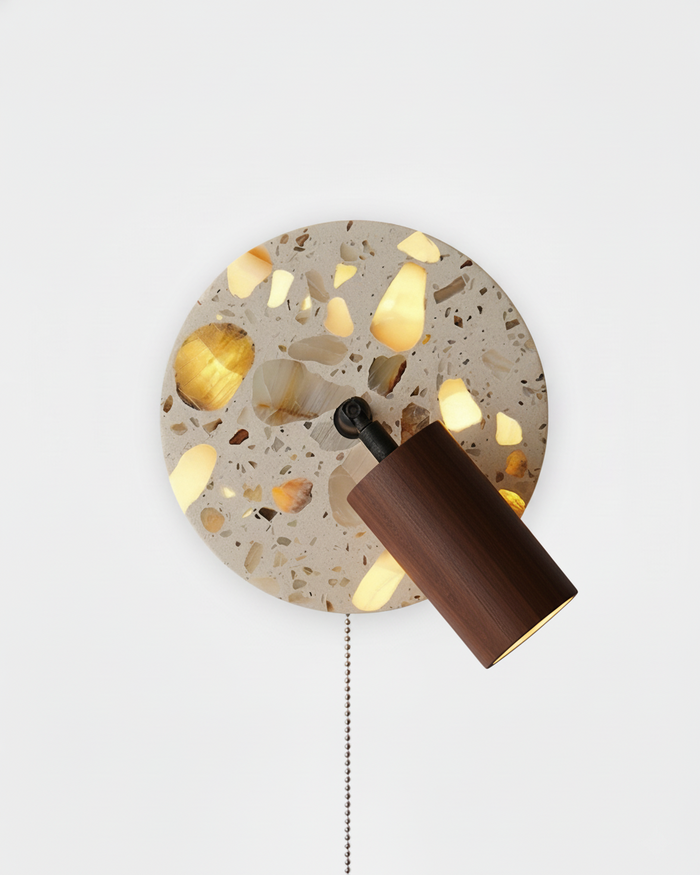 Applique Murale Terrazzo et Bois Noyer