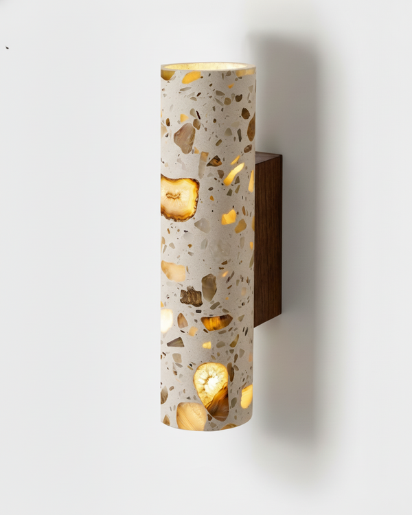 Applique Murale Bidirectionnelle Terrazzo et Noyer