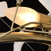 OPULCE - Lustre Dorée en Métal et Céramique Florale Lumio™