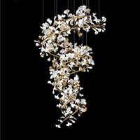 OPULCE - Lustre Dorée en Métal et Céramique Florale Lumio™