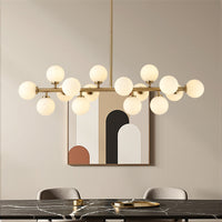 Lustre Rectangulaire Métal Salle à Manger Gris en situation