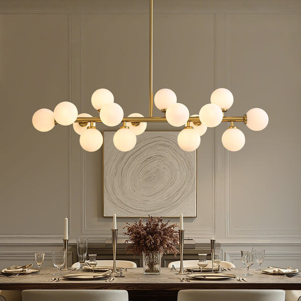 Lustre Rectangulaire Métal Salle à Manger Gris vue d'ensemble
