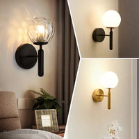 LUMA – Applique Murale Dorée avec Globe en Verre Texturé Lumio™
