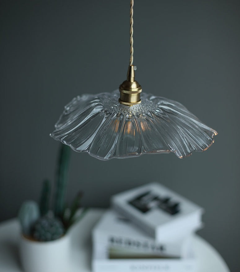 FLURIA -  Suspension Rétro Japonaise en Verre et Métal