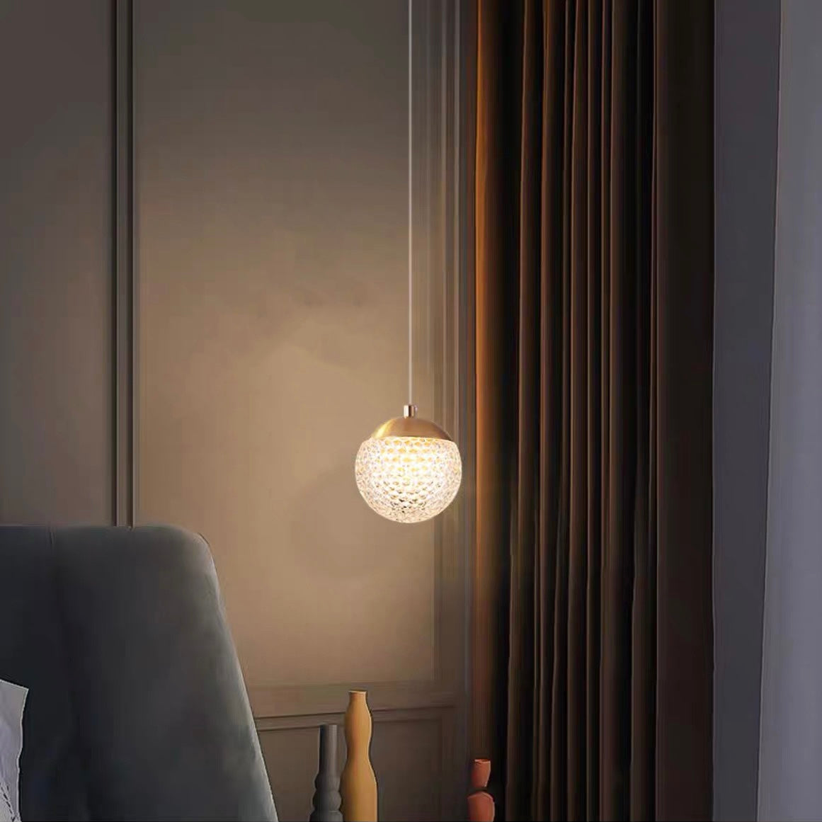 SPIRA - Lustre Moderne Bulle Doré en Acrylique Lumio™