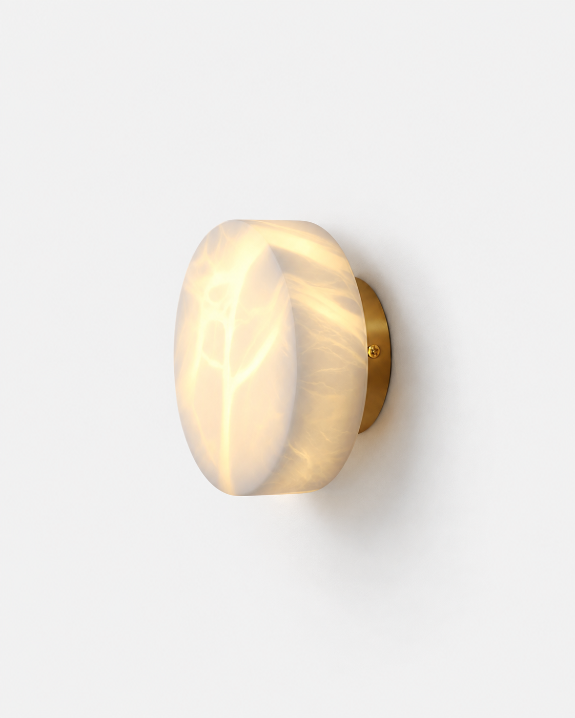 Applique Murale Ronde Albâtre et Laiton