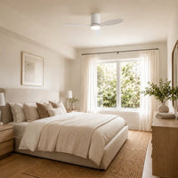 Ventilateur de plafond silencieux DALIA - Blanc moderne, LED intégrée Brise Avenue
