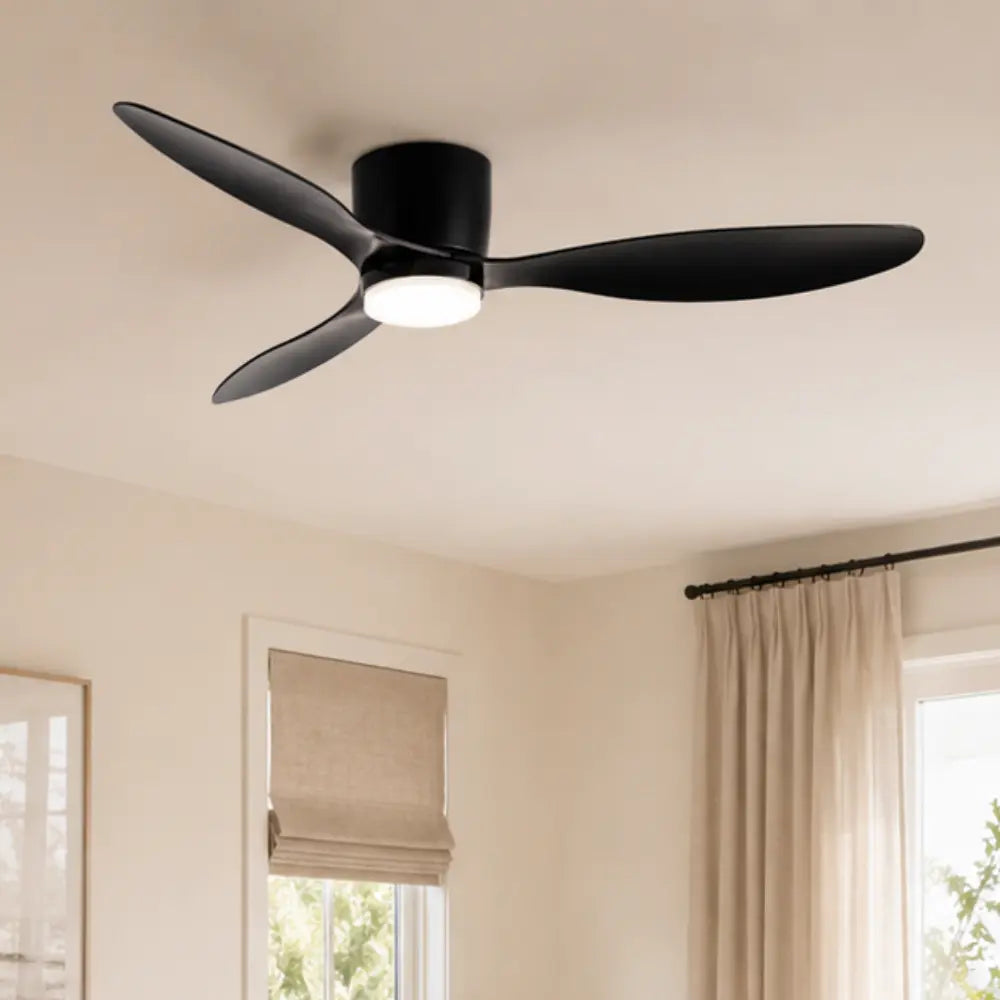 Plafonnier Ventilateur Silencieux Noir Moderne LED