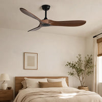Plafonnier Ventilateur Silencieux Bois Foncé Vintage vu de face