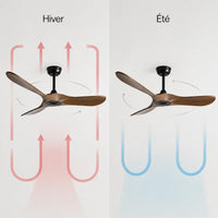 Plafonnier Ventilateur Silencieux Bois Foncé Vintage - dimensions