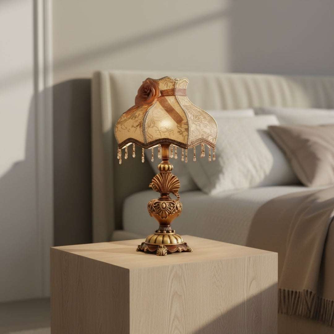 Lampe de Chevet Ancienne avec Abat-Jour