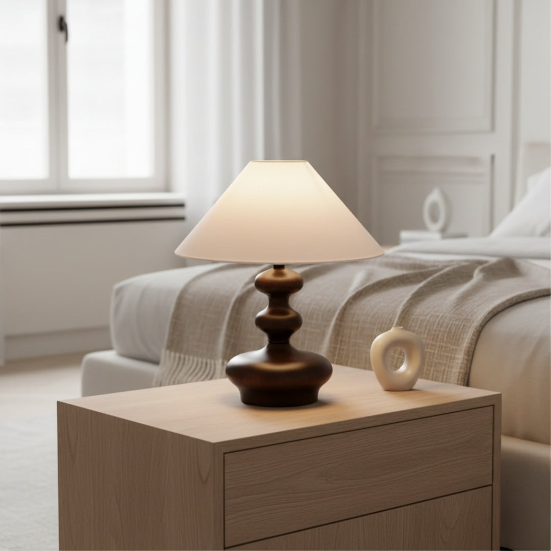 Lampe De Chevet Bois Forme Champignon Maison Lampe De Chevet