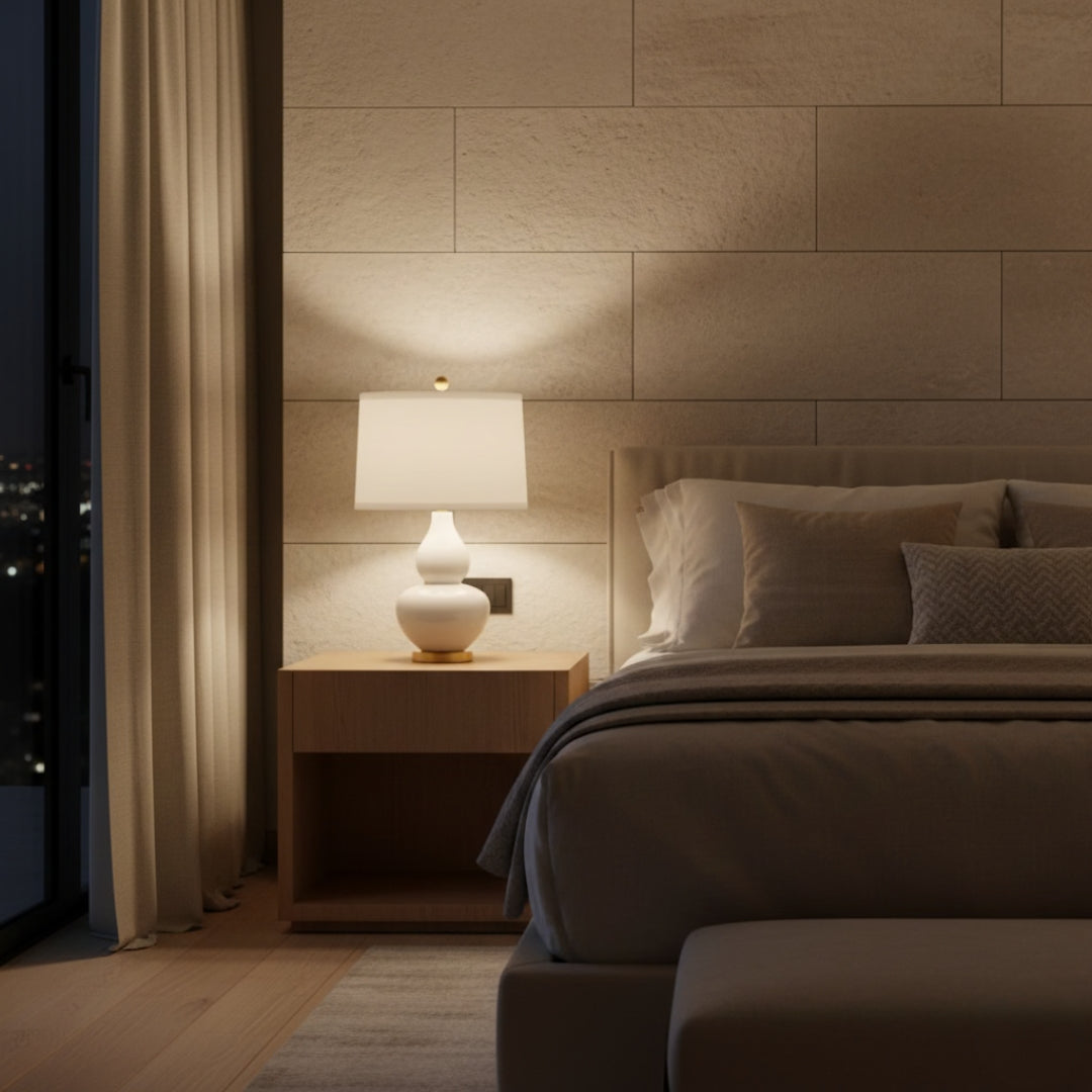 Lampe de Chevet Céramique Blanche