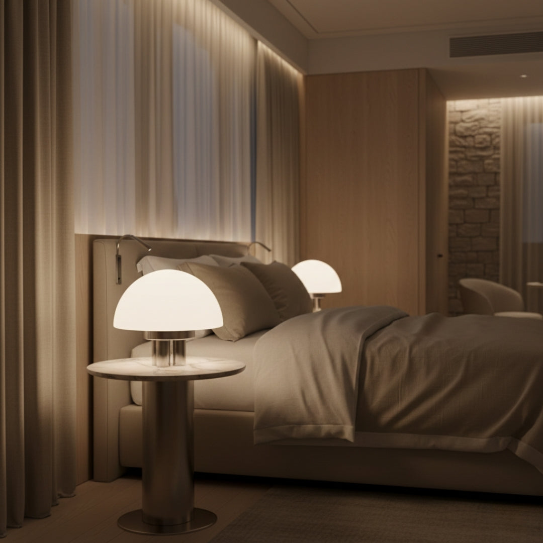 Lampe de Chevet Champignon Blanche