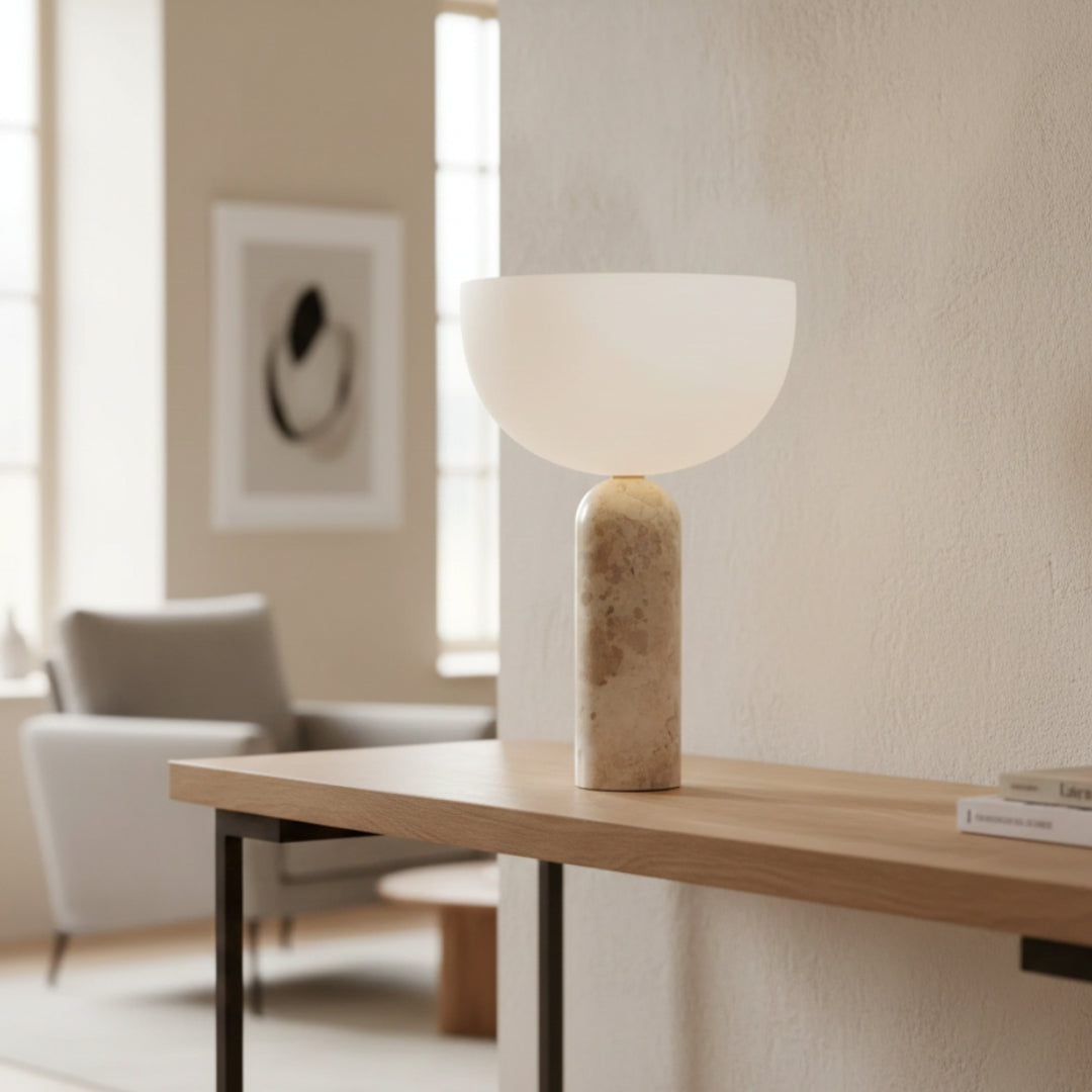 Lampe de Chevet Marbre Blanc