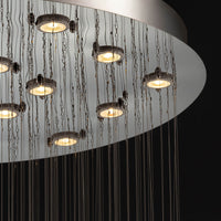 Lustre Rond Cristal Argenté