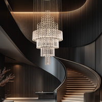 Lustre Rond Cristal Argenté en situation