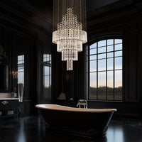 Lustre Rond Cristal Argenté salle à manger