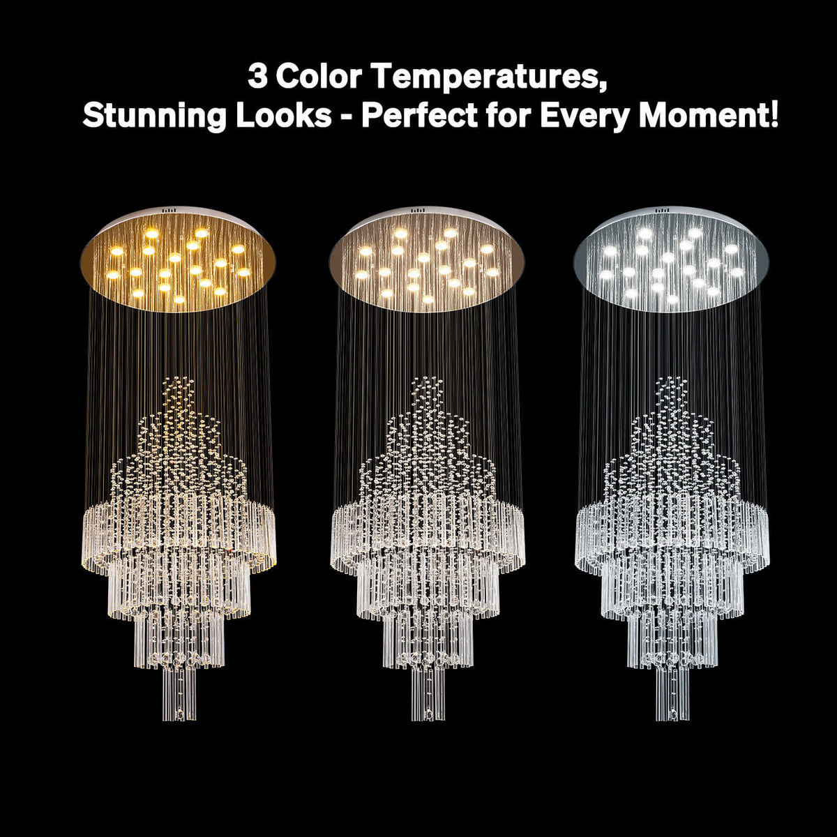Lustre Rond Cristal Argenté suspendu