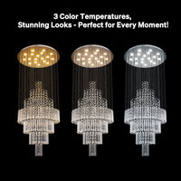 Lustre Rond Cristal Argenté suspendu