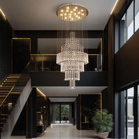 Lustre Rond Cristal Argenté vue d'ensemble