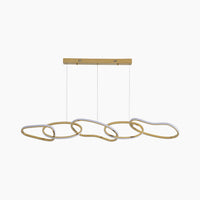 Chandelier LED Hanging Stainless Steel Luxury Oval Circle, Gold VAXLAMP