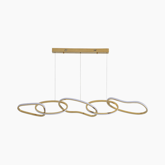 Chandelier LED Hanging Stainless Steel Luxury Oval Circle, Gold VAXLAMP