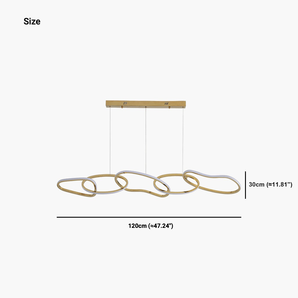 Chandelier LED Hanging Stainless Steel Luxury Oval Circle, Gold VAXLAMP
