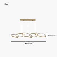 Chandelier LED Hanging Stainless Steel Luxury Oval Circle, Gold VAXLAMP