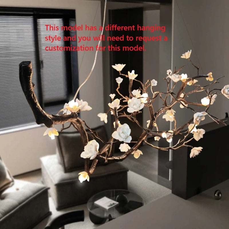 Lustre Branches en Cuivre Rustique