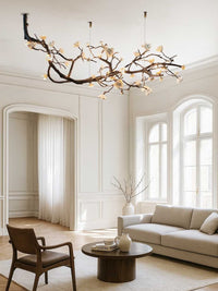Lustre Branches en Cuivre Rustique