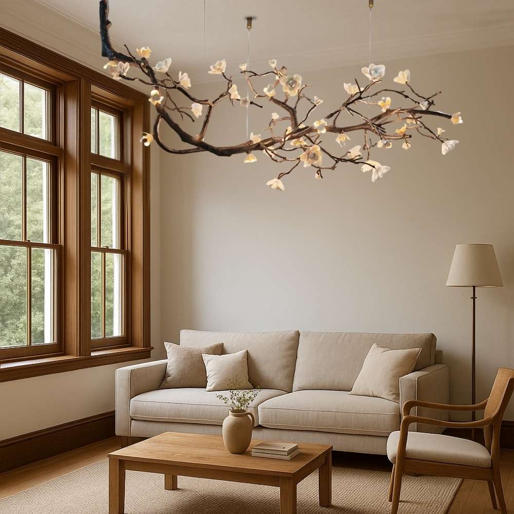 Lustre Branches en Cuivre Rustique