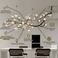 Lustre Branches en Cuivre Rustique