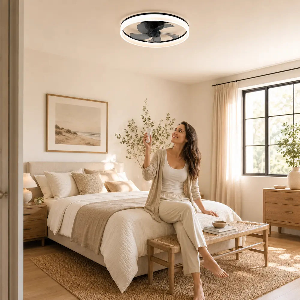 Plafonnier Ventilateur Silencieux Design Contemporain LED avec éclairage LED intégré