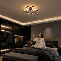 Plafonnier Ventilateur Silencieux Design Artistique LED avec éclairage LED intégré