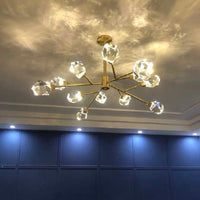 LUXY GOLD – Lustre Doré en Métal Verre et Cristaux Lumio™