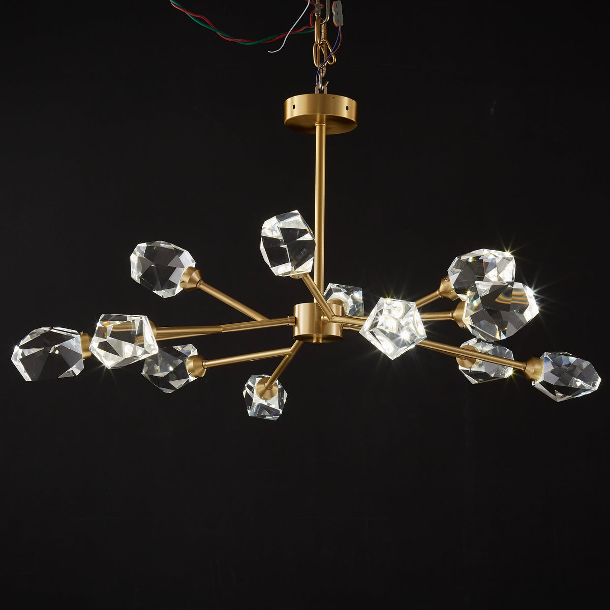 LUXY GOLD – Lustre Doré en Métal Verre et Cristaux Lumio™