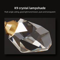 LUXY GOLD – Lustre Doré en Métal Verre et Cristaux Lumio™