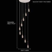 Lustre Rotatif Pluie de Cristal pour Escalier