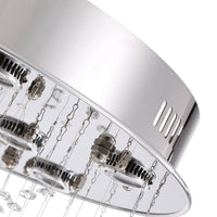 Lustre Rond Cristal Salle à Manger Argenté gros plan