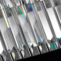 Lustre Rectangulaire Cristal Salle à Manger Noir