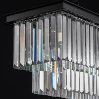 Lustre Rectangulaire Cristal Salle à Manger Noir